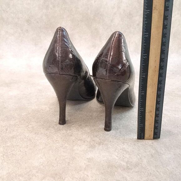 Rampage Womens Mystic Size 8 Brown Slip On Peep Toe 3.5" Heel Pumps - Picture 5 of 10